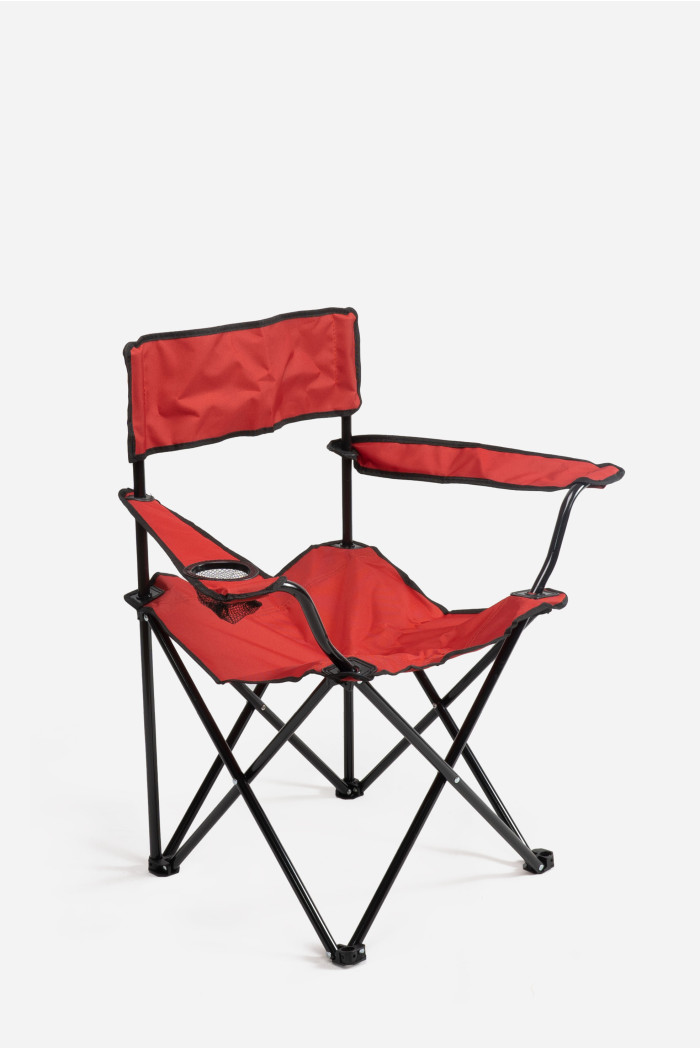 SILLA CAMPING PLEGABLE ROJA 50X81X80