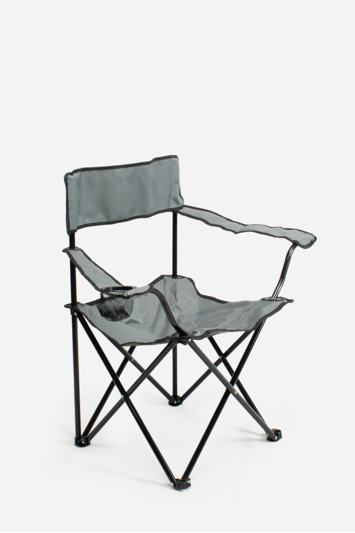 SILLA CAMPING PLEGABLE GRIS 50X81X80