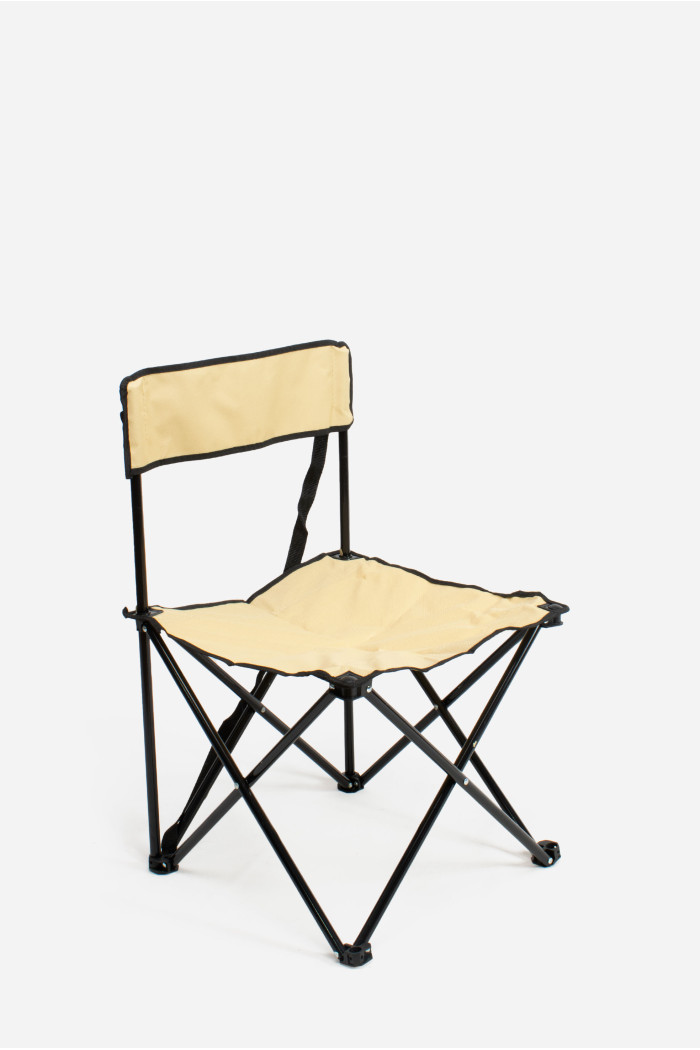 SILLA CAMPING PLEGABLE CREMA 48X48X75