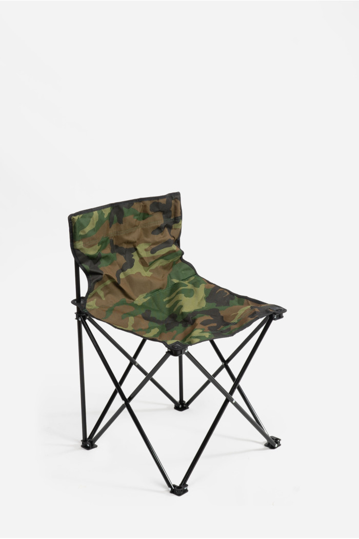 SILLA CAMPING PLEGABLE METAL CAMUFLAJE 45X45X70 cm