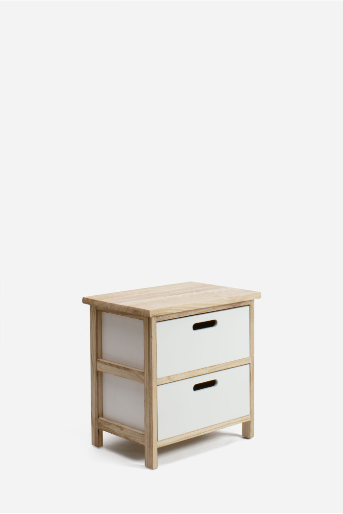 Mueble Cajonera de Madera Natural de 2,3 y 4 Cajones Color Blanco