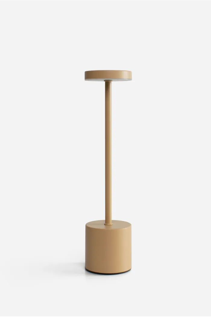 LÁMPARA MESA DE METAL LITIO BEIGE D.8X34 cm
