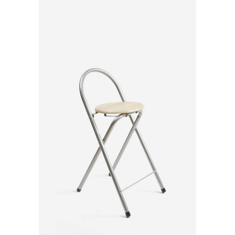 Taburete Plegable con Respaldo - Alto. 80 cm x Largo. 40 cm