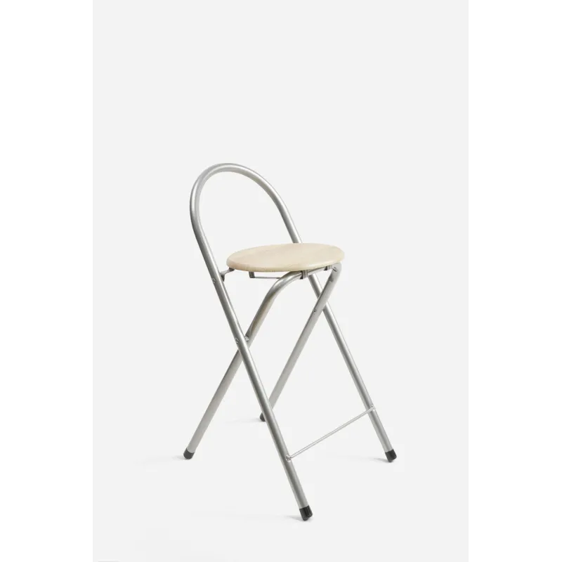 Taburete Plegable con Respaldo - Alto. 80 cm x Largo. 40 cm