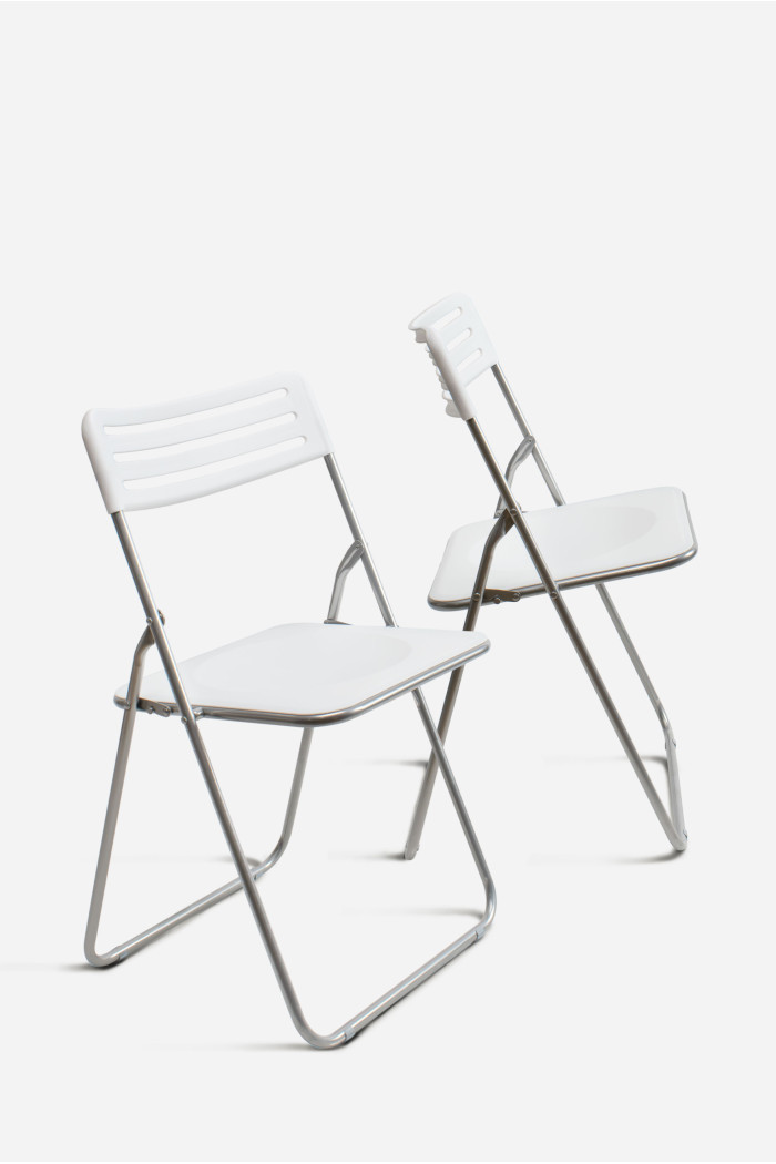 Silla Plegable de Metal Blanca - Ahorra Comprando en Pack