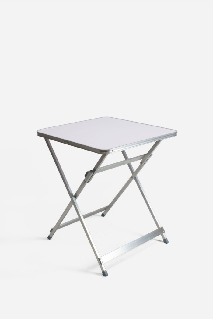 Mesa Plegable de Aluminio Cuadrada Blanca Para Camping