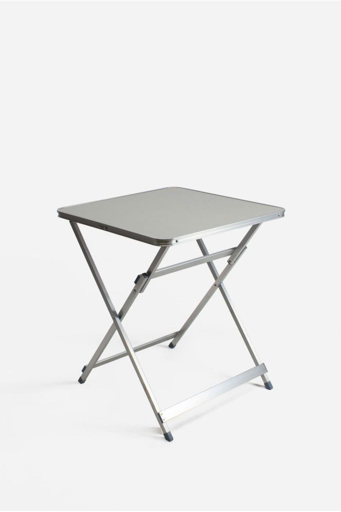 Mesa Plegable de Aluminio Cuadrada Gris Para Camping