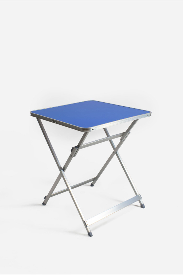 Mesa Plegable de Aluminio Cuadrada Azul Para Camping