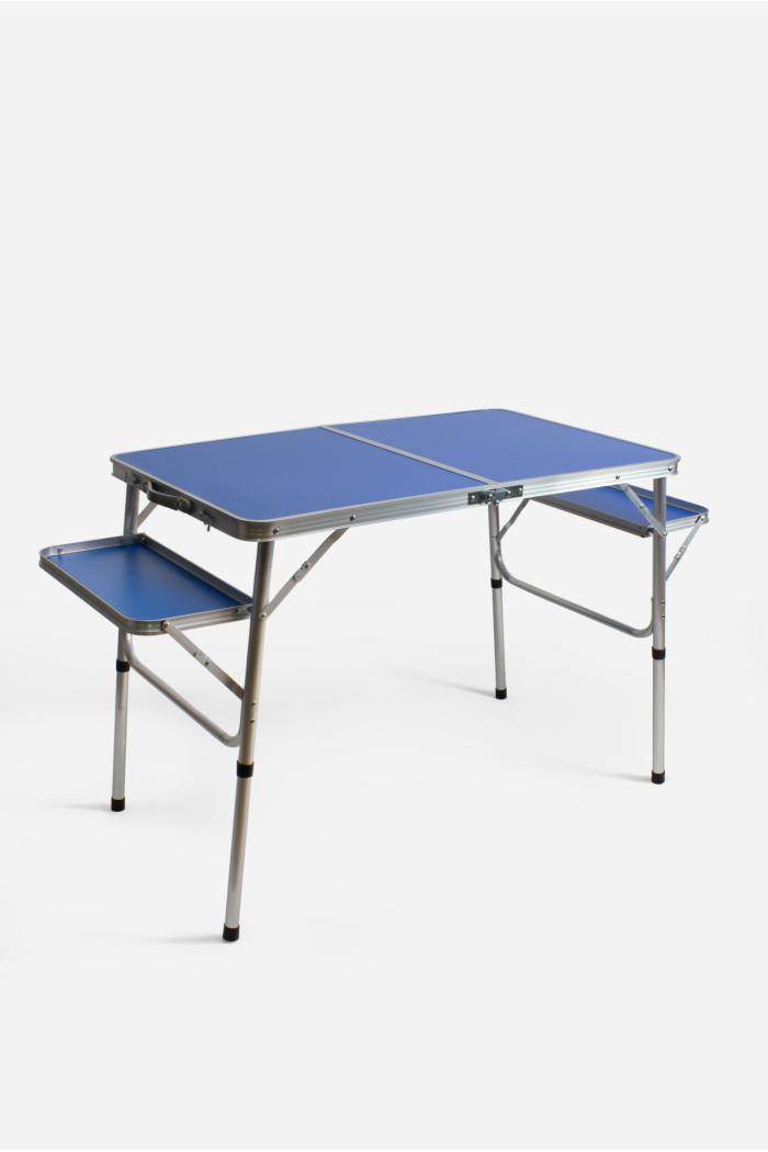 Conjunto de Mesa y Sillas Camping de Aluminio Azul