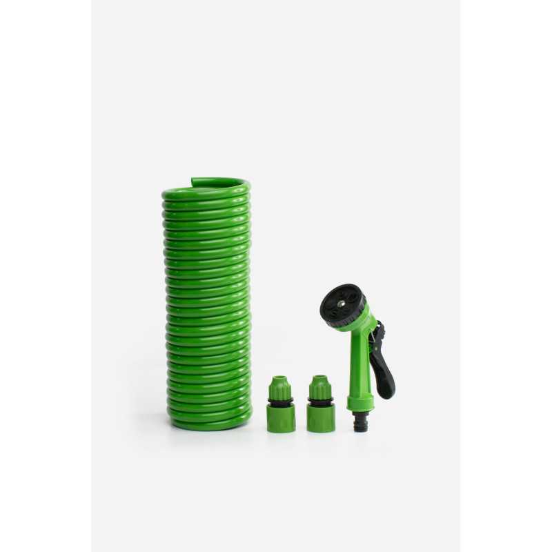 Manguera Flexible en Espiral con 7 Funciones de 10M Verde