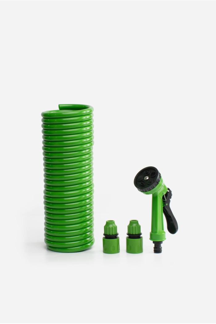 Manguera Flexible en Espiral con 7 Funciones de 10M Verde