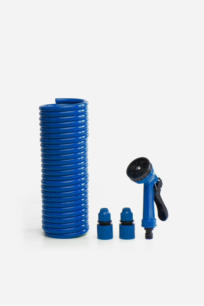 Manguera Flexible de 15M con Pistola Multifuncional Azul