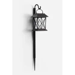 PACK DE 24 FAROLES LUZ SOLAR CON GANCHO PP 8X8X42,5 cm - LUZ CÁLIDA