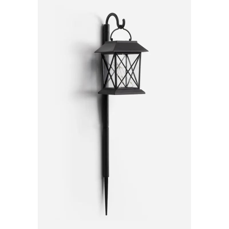 PACK DE 24 FAROLES LUZ SOLAR CON GANCHO PP 8X8X42,5 cm - LUZ CÁLIDA