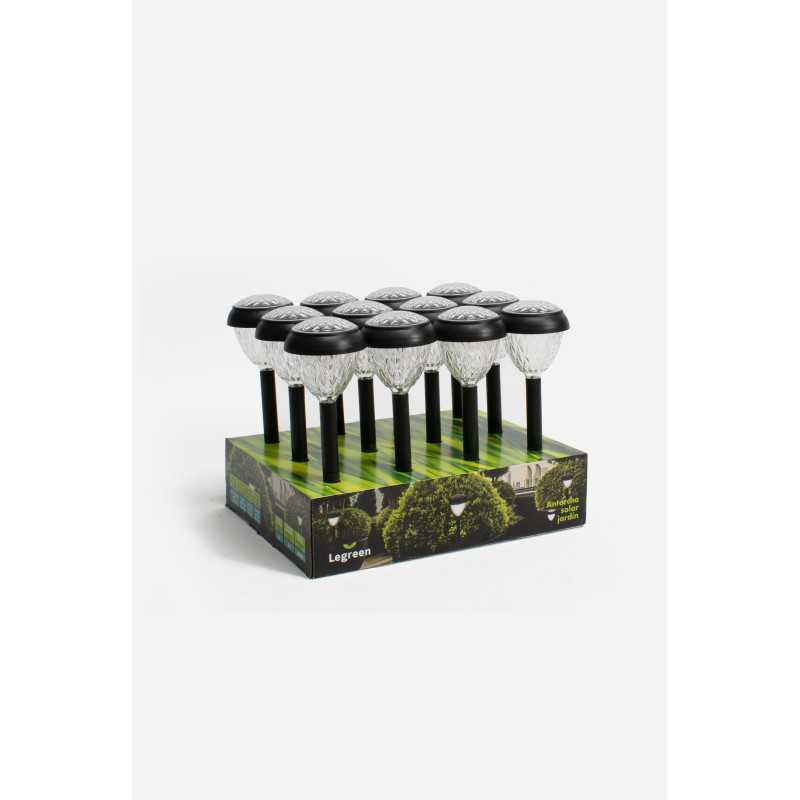 PACK DE 12 ANTORCHAS LUZ SOLAR PP D.10X37 cm - LUZ BLANCA