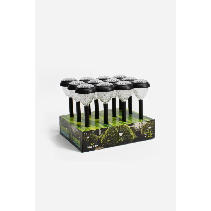 PACK DE 12 ANTORCHAS LUZ SOLAR PP D.10X37 cm - LUZ BLANCA