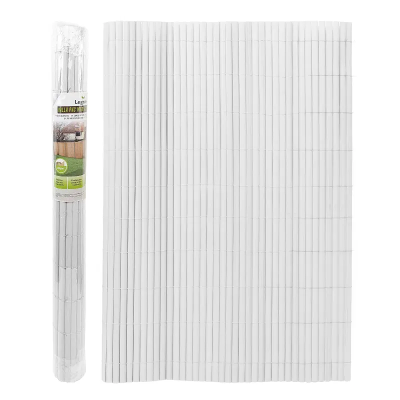 VALLA DE OCULTACIÓN MEDIA CAÑA PVC BLANCA 900gr/m² 1,5X3M