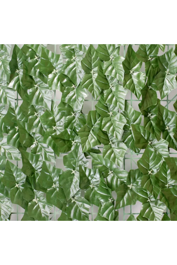 Enredadera de Seto Artificial con Hojas Verde Oscuro y Flores Decorativas en Rollo - 2 Medidas