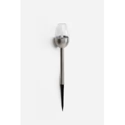 PACK DE 12 ANTORCHAS LUZ SOLAR ACERO INOX. 39 cm - LUZ CÁLIDA