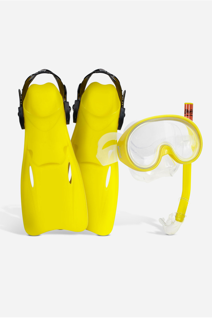 SET GAFAS TUBO Y ALETAS DE BUCEO PVC