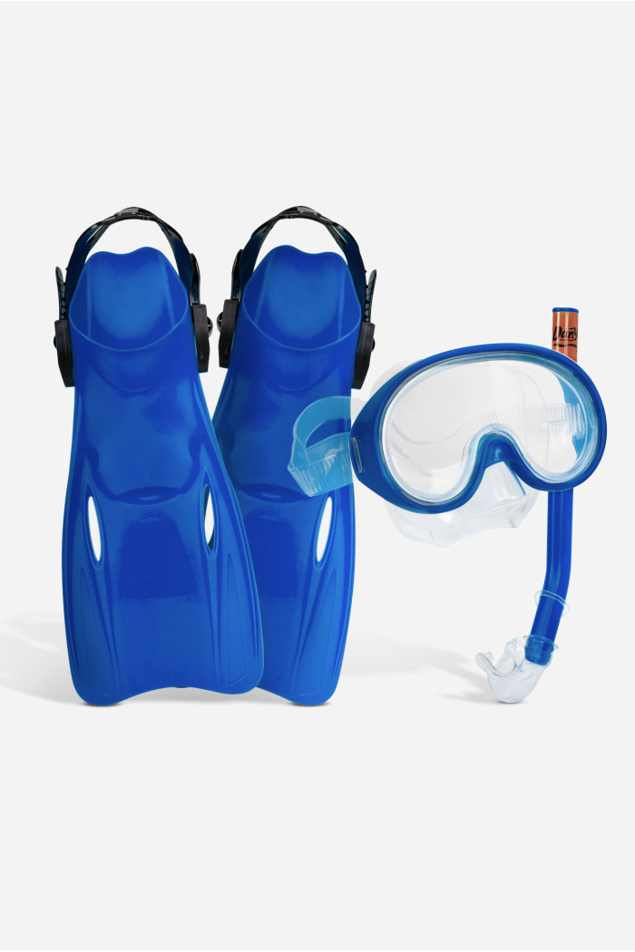 SET GAFAS TUBO Y ALETAS DE BUCEO PVC