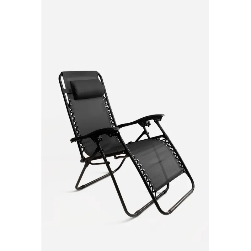 Silla Tumbona con Cojín Alt. 113 cm x L. 60 cm x An. 160 cm | Metal y Textilene