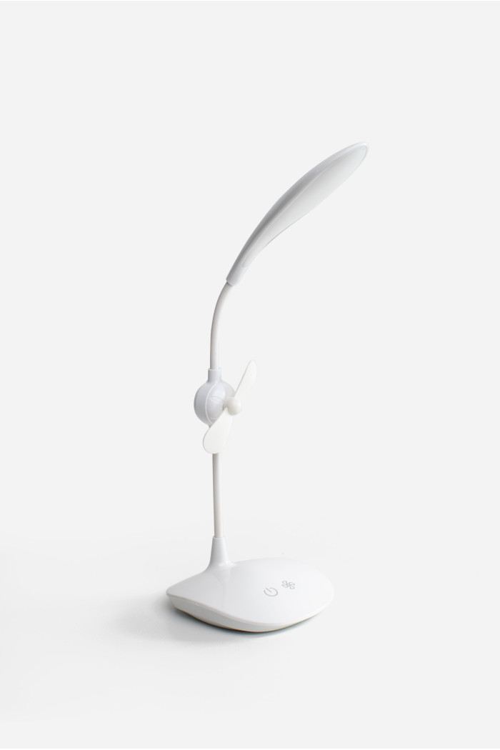 Lámpara flexo LED para escritorio con ventilador