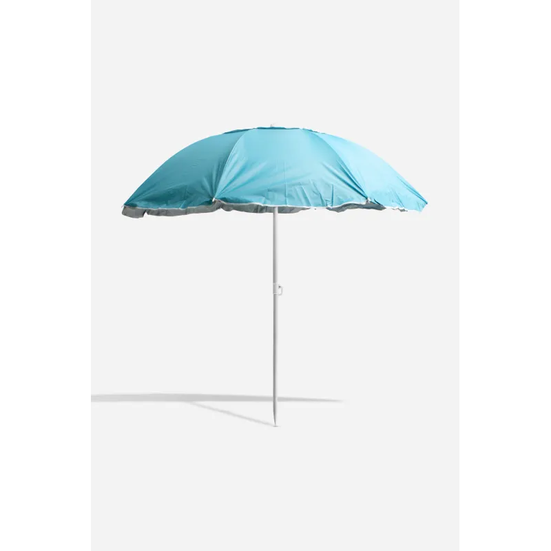 Sombrilla de Playa de Nylon y Poste de Metal con Inclinación - Varias Medidas (Azul)