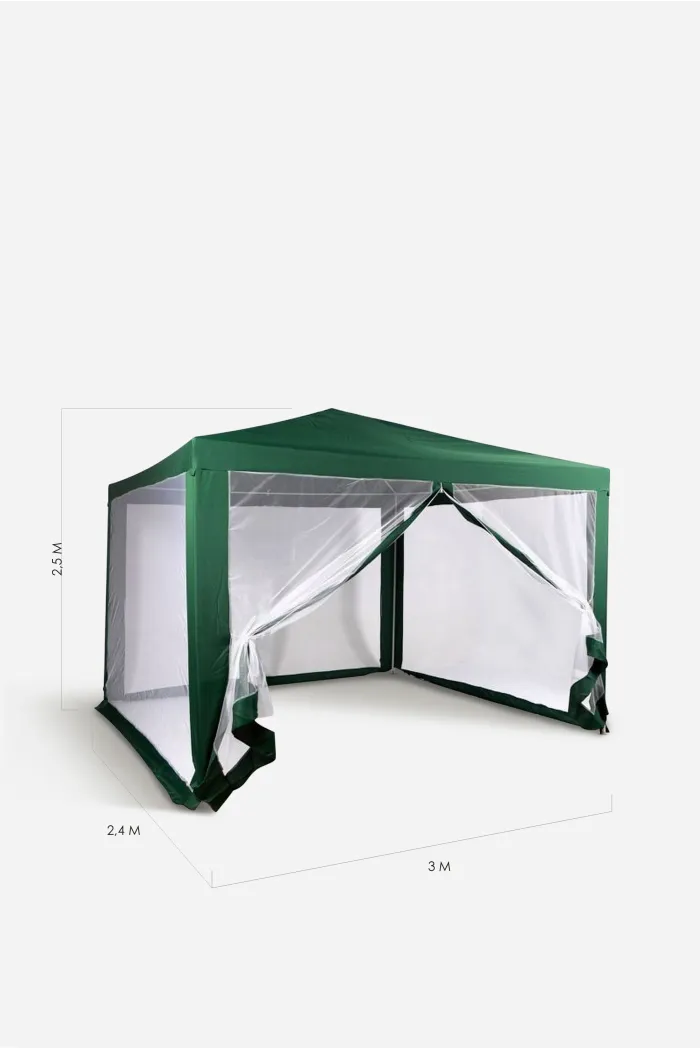 Cenador de Jardín Desmontable con Paneles Laterales -2,4x3x2,5 m