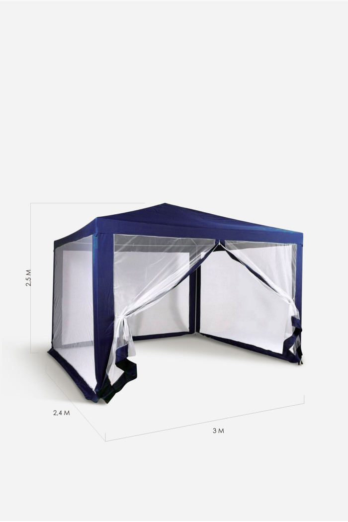 CENADOR DESMONTABLE CON PANELES LATERALES AZUL OSCURO 2,4X3X2,5 m