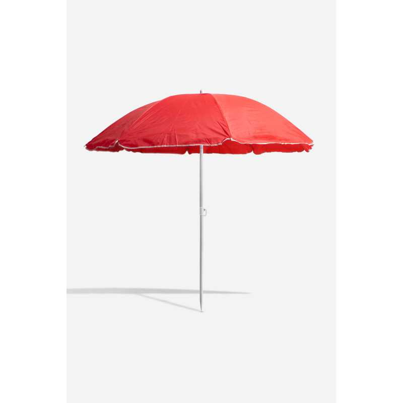 Sombrilla de Playa de Tela Óxford y Poste de Metal con Inclinación - Varias Medidas (Rojo)