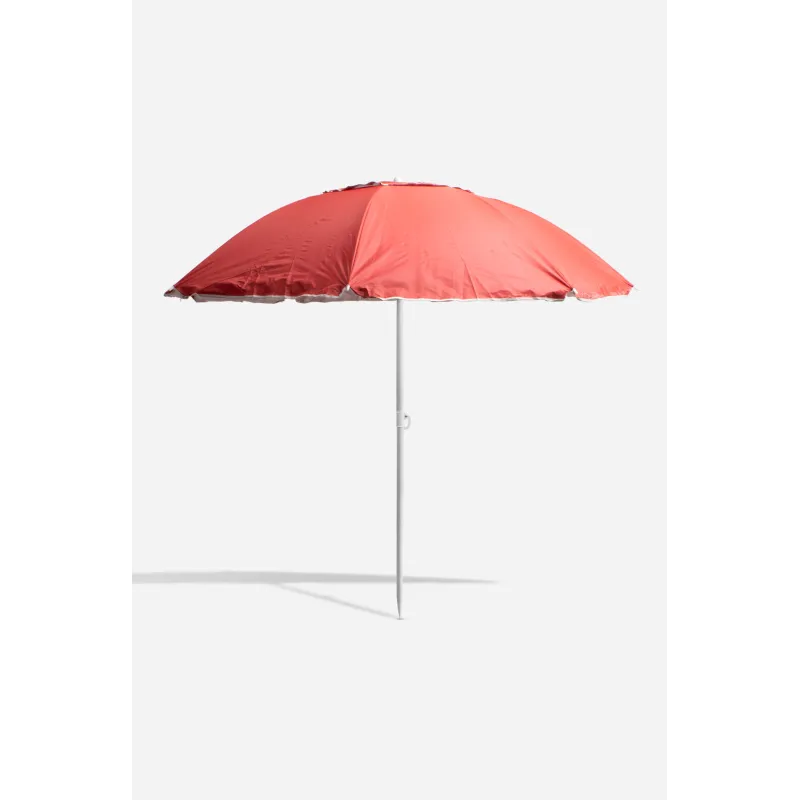 Sombrilla de Playa de Nylon y Poste de Metal con Inclinación - Varias Medidas (Rojo)