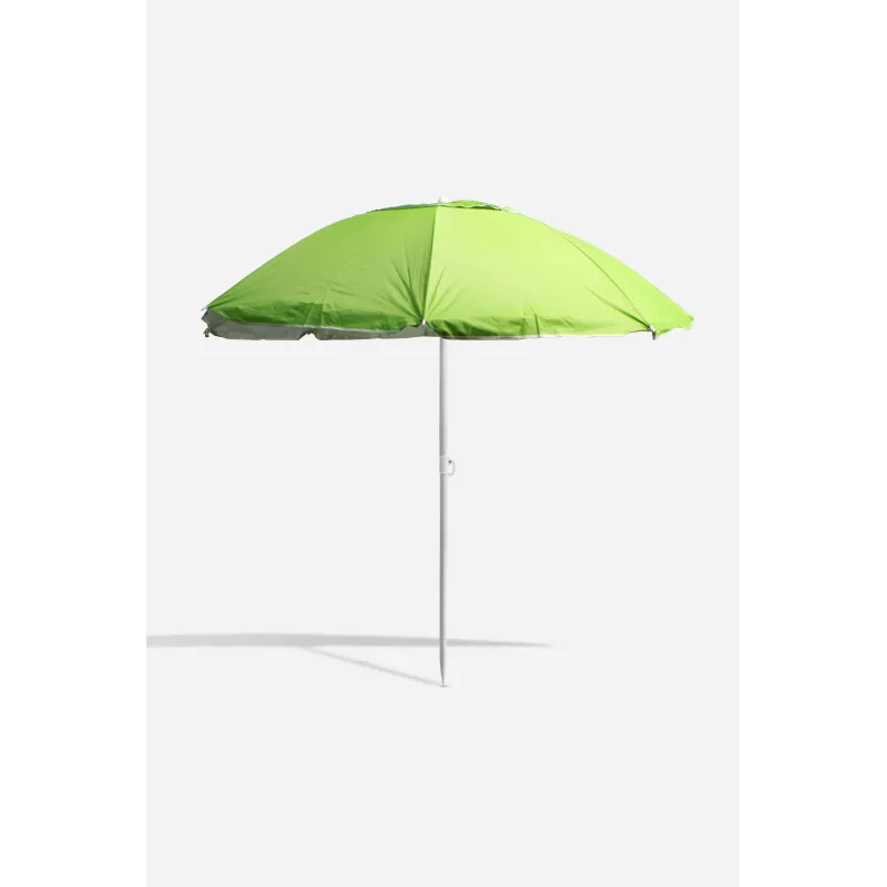 Sombrilla de Playa de Nylon y Poste de Metal con Inclinación - Varias Medidas (Verde)