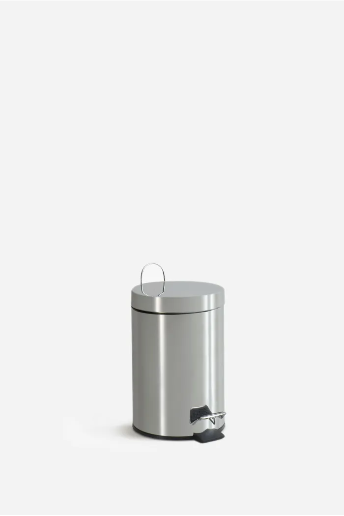 PAPELERA METAL INOXIDABLE PEDAL 3 L D.17X24 cm