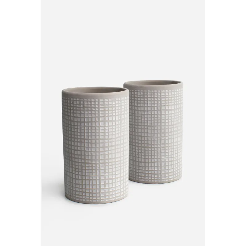 PACK X2 JARRÓN TERRACOTA DIÁMETRO 13X21 CM