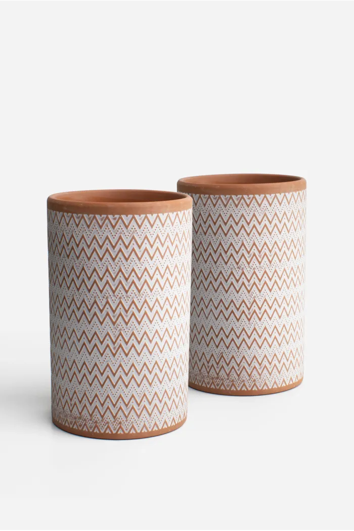 PACK X2 JARRÓN TERRACOTA DIÁMETRO 13X21 CM