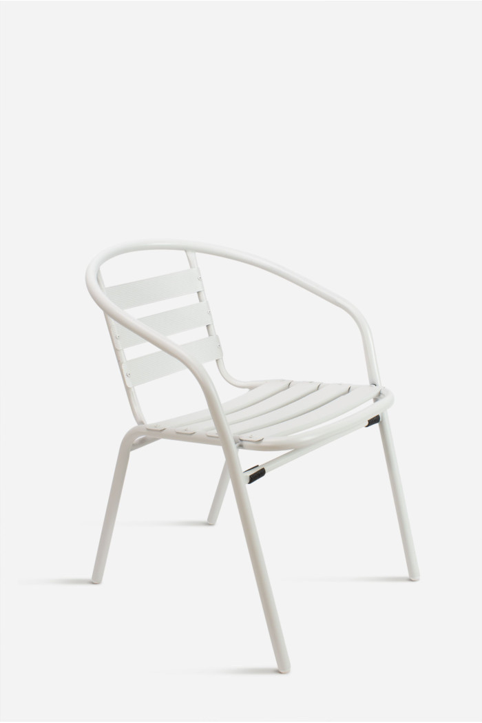 Silla de aluminio blanco