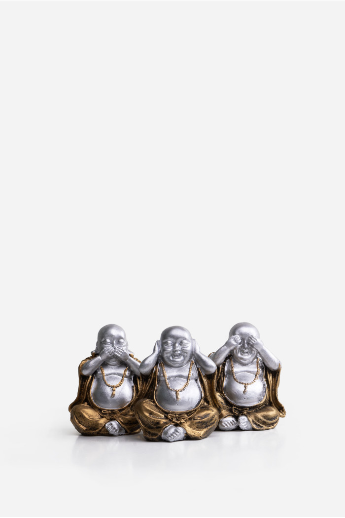 SET DE 3 - FIGURA BUDA EN RESINA 9X7X10 CM –  2 MODELOS