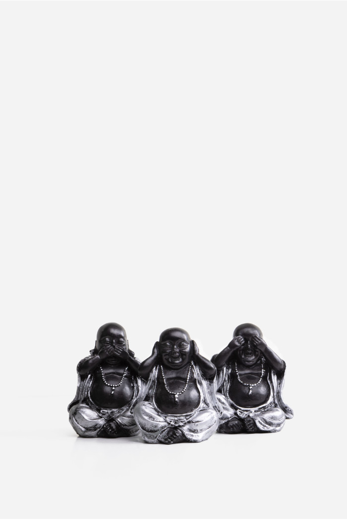 SET DE 3 - FIGURA BUDA EN RESINA 9X7X10 CM –  2 MODELOS