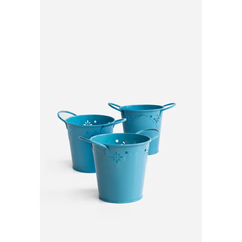 SET 3 CUBOS DE LATÓN CON ASAS – VARIOS COLORES | 16,5 X 11 X 11 CM