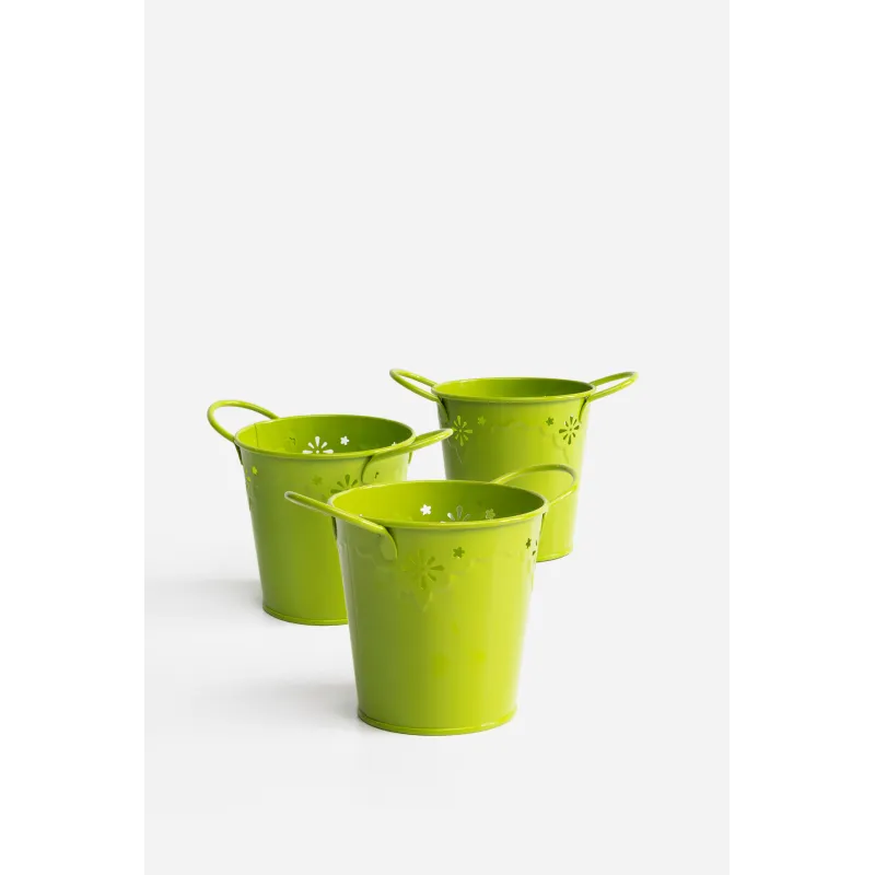 SET 3 CUBOS DE LATÓN CON ASAS – VARIOS COLORES | 16,5 X 11 X 11 CM