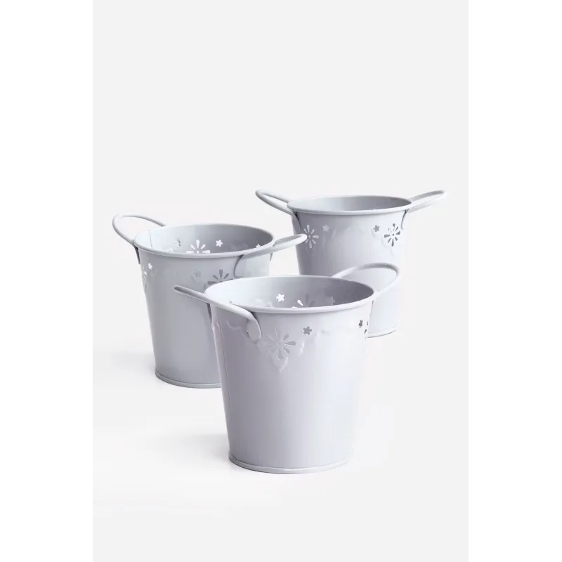 Set de 3 Cubos de Latón con Asas Wanda – Varios Colores | 18,5x13x13 cm