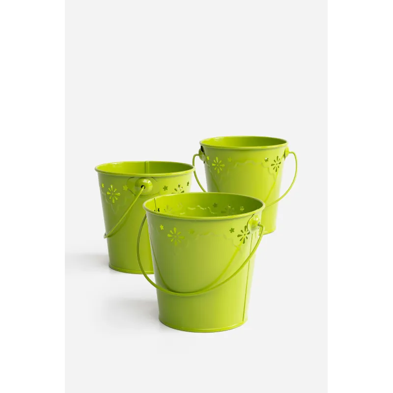 SET 3 CUBOS LATÓN CON ASAS – VARIOS COLORES | D.13,5 X 13 CM