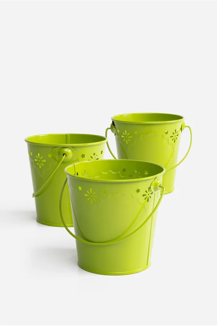 SET 3 CUBOS LATÓN CON ASAS – VARIOS COLORES | D.13,5 X 13 CM