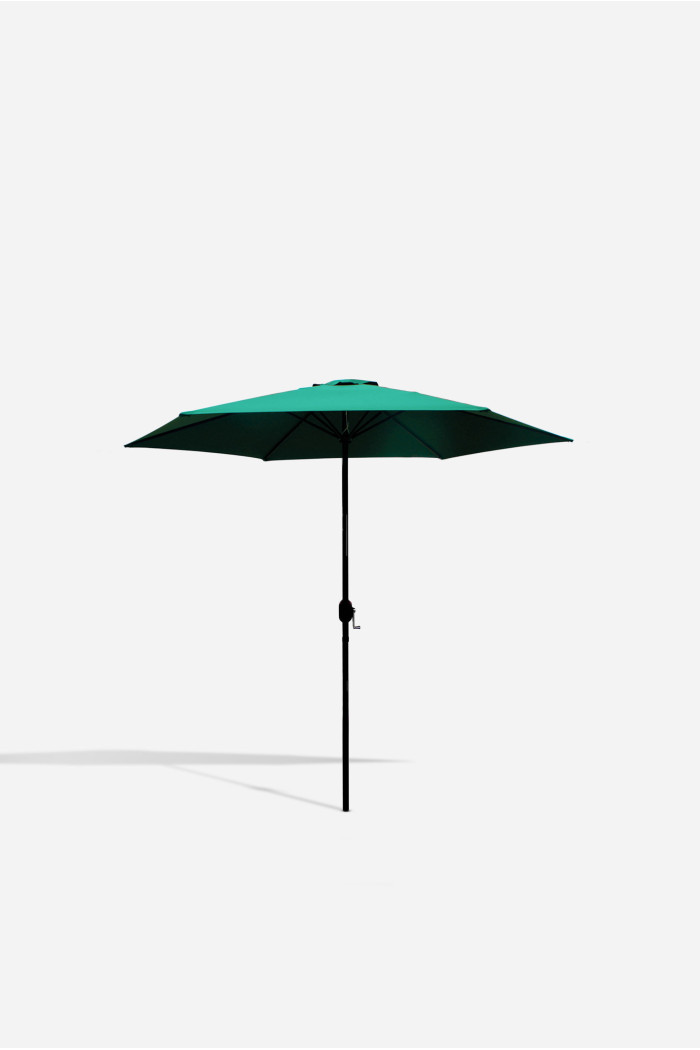 PARASOL JARDÍN D.2,7M VERDE CON POSTE DE ALUMINIO D.38MM - PERFECTO PARA EXTERIORES Y PATIOS