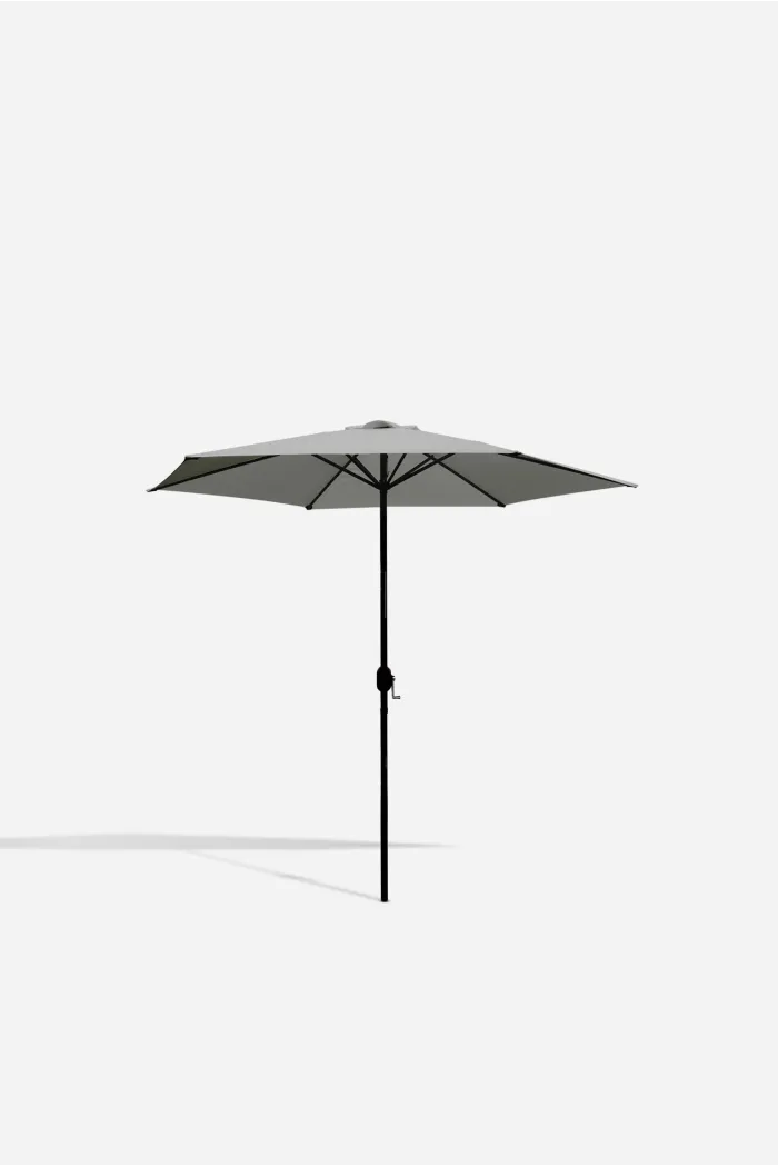 PARASOL JARDÍN D.2,7M GRIS CON POSTE DE ALUMINIO D.38MM - IDEAL PARA EXTERIORES Y PATIOS