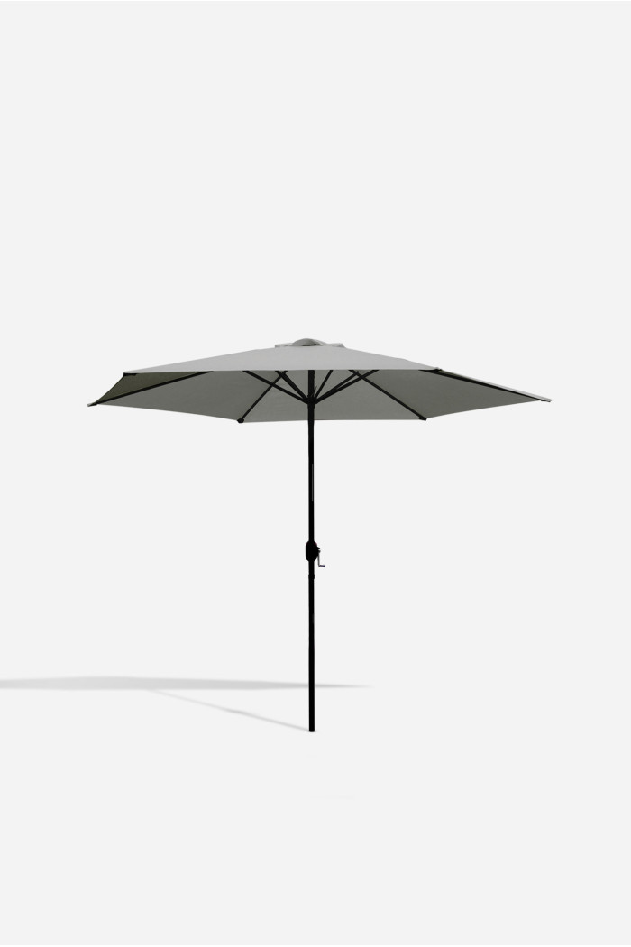 PARASOL JARDÍN D.3M GRIS CON POSTE DE ALUMINIO D.38MM - PERFECTO PARA EXTERIORES Y PATIOS