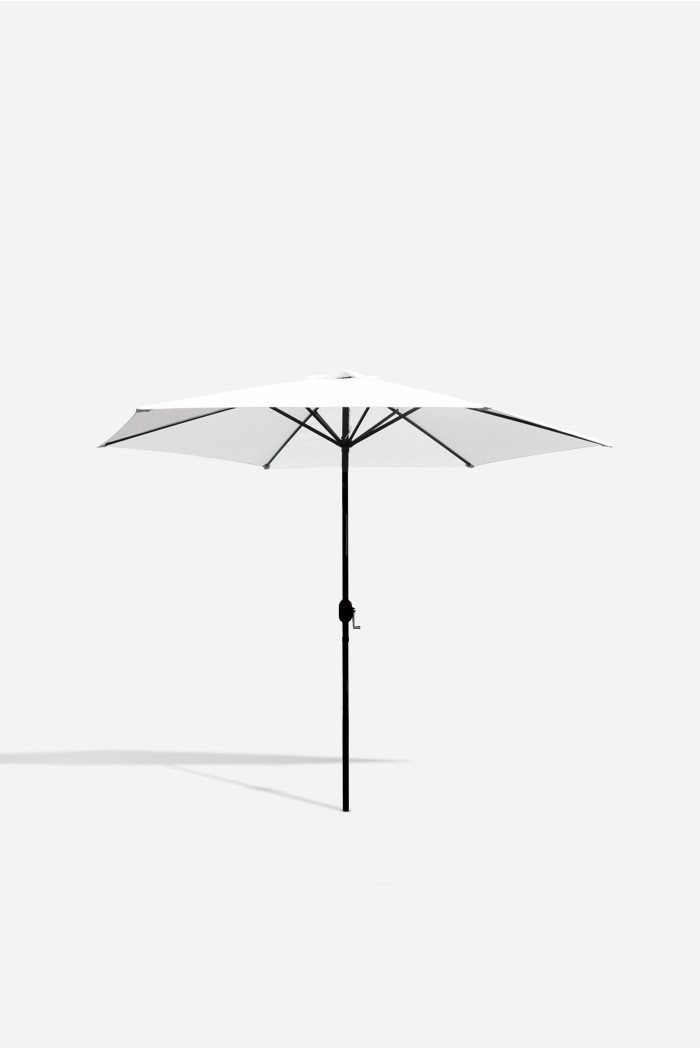 PARASOL JARDÍN D.3M BLANCO CON POSTE DE ALUMINIO D.38MM - IDEAL PARA EXTERIORES Y PATIOS