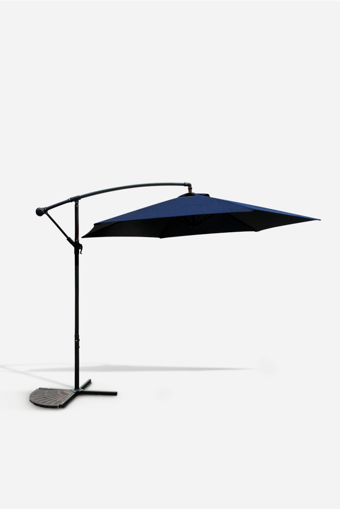 PARASOL JARDÍN LATERAL D.3M AZUL CON POSTE DE ACERO 48/42MM - IDEAL PARA EXTERIORES Y PATIOS