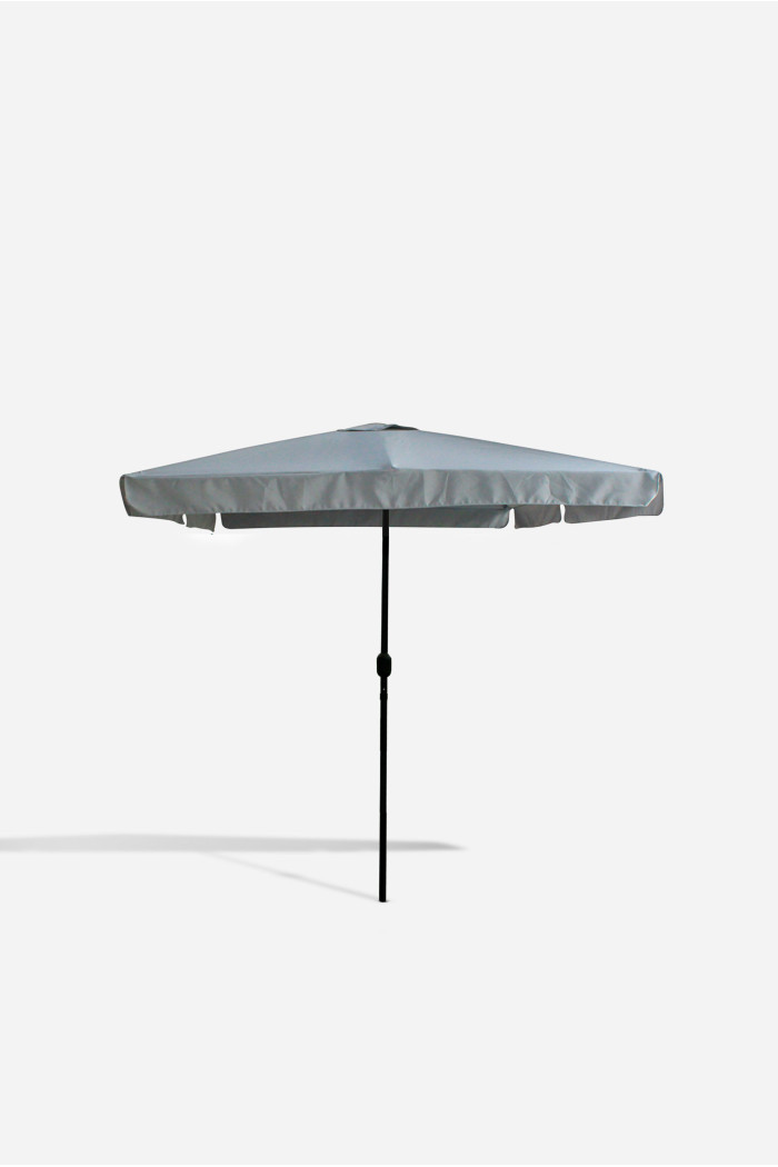 PARASOL JARDÍN 2X3M GRIS CON POSTE DE ALUMINIO 38X1MM - IDEAL PARA EXTERIORES Y PATIOS